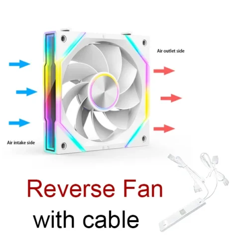 Ruix J2 Wire-Splicing PC Case Cooling Fan Mirror ARGB PWM Quiet Cycle Light Effect Fan 800-2000RPM  360mm120mm Water Cooler Fan