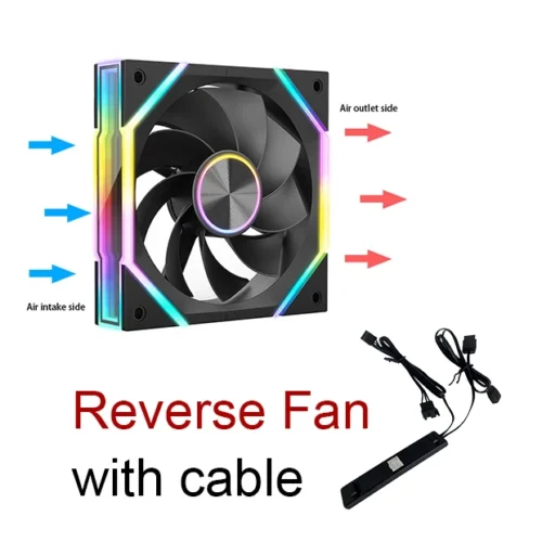 Ruix J2 Wire-Splicing PC Case Cooling Fan Mirror ARGB PWM Quiet Cycle Light Effect Fan 800-2000RPM  360mm120mm Water Cooler Fan