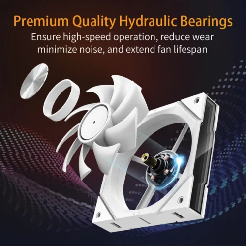 Ruix J2 Wire-Splicing PC Case Cooling Fan Mirror ARGB PWM Quiet Cycle Light Effect Fan 800-2000RPM  360mm120mm Water Cooler Fan