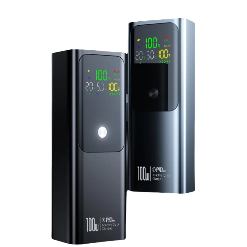 Portable LED Display 100W PD+QC Outdoor Power Bank 20000mAh Fast Charging Power Banks for Laptops