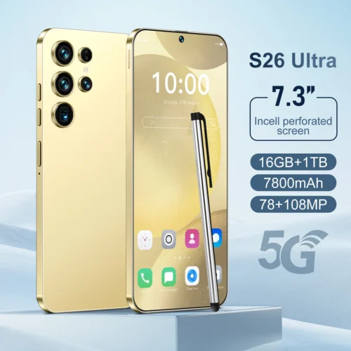 S26Ultra Smart Phone 5G Dual Core CPU 128GB ROM Dual SIM 2K Resolution Screen 16GB RAM English Operating CDMA LTE Mobile Phones