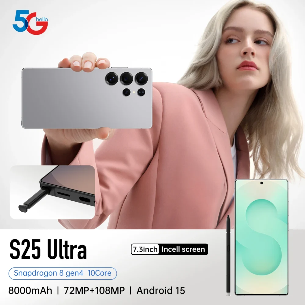 New 2025 Original Phones S25 ultra Smartphones 16GB+1TB 5G Dual SIM Cellphone Mobile Phone S24 ultra 5g Smartphone