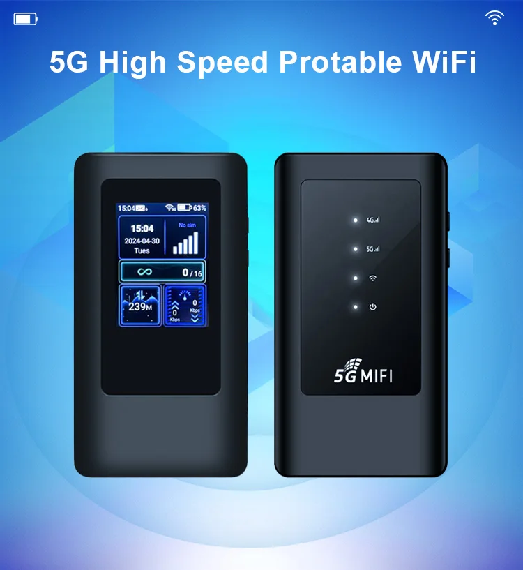 Mifis LTE Wifi Router 5g Lte with Sim Card Slot 4400mAh 4g Router Suitable for Laptops 1800MBPS M2A