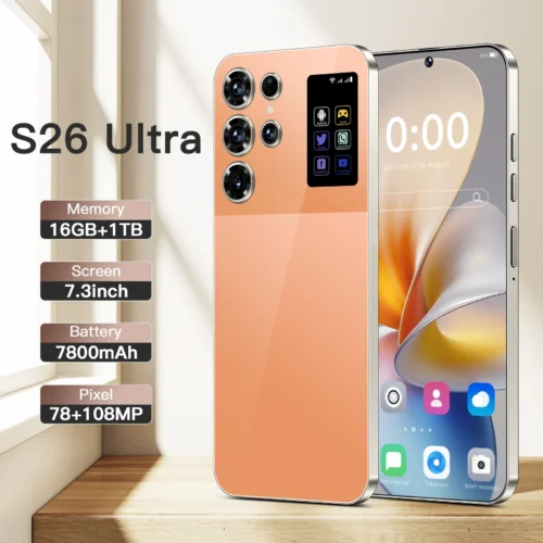 2025 Best Selling S26 Ultra 5G Smartphone High Configuration 16+1TB Unlocked 2K LTE 108MP Wholesale Smart Mobile Phones