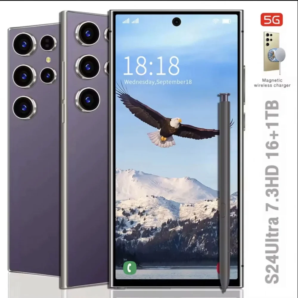 Cheap 5g Smartphone S24 Ultra 7.3 Inch Full Screen 16+1TB Android Mobile Phones With Face Id Original Unlocked Cell Phones L ram
