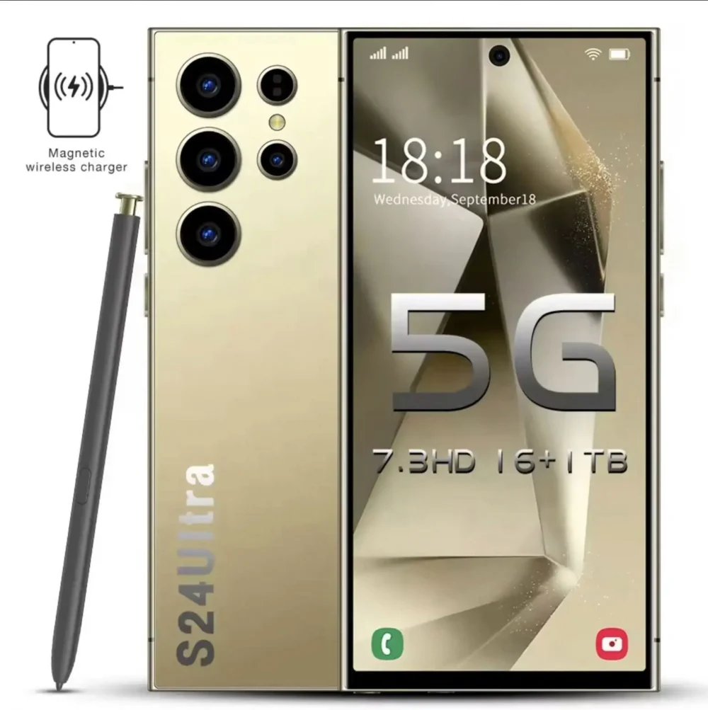 Cheap 5g Smartphone S24 Ultra 7.3 Inch Full Screen 16+1TB Android Mobile Phones With Face Id Original Unlocked Cell Phones L ram