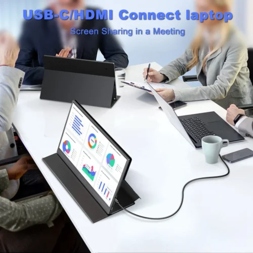 SIBOLAN 14-Inch Portable Dual Monitor Laptop Screen Extender IPS FHD 1920*1080 Panel Backlit LCD Dual Portable Screen Type C