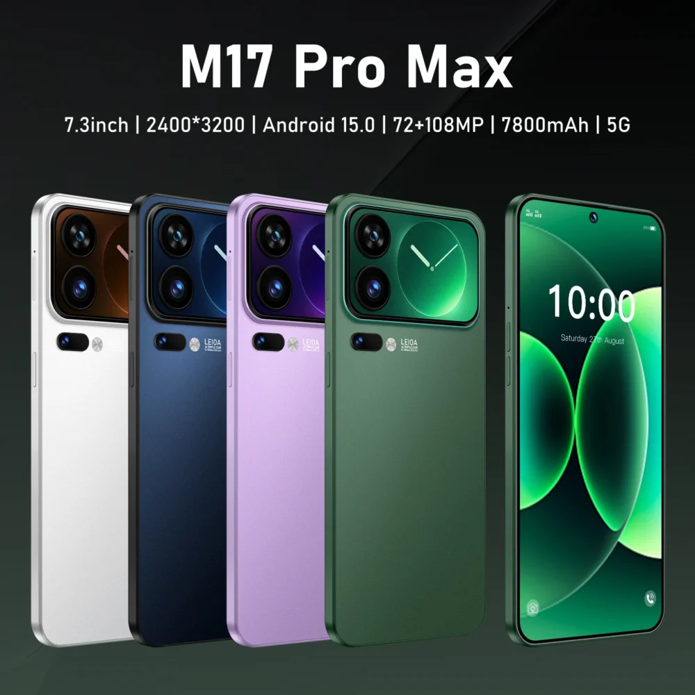 Hot Selling 2026 Brand New M17 Pro Max 5g Smartphone 7.3-Inch 16GB+512GB 7800mAh Battery 108MP Camera M17 Pro Max Mobile Phones