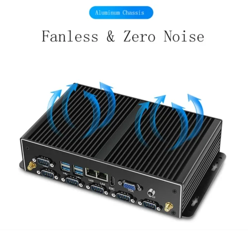 Mini Industrial PC Fanless Dual LAN 6*COM 4G LTE Core i5 4200U i7 4500U J1900 HD WiFi 6*RS232 RS485 Windows 11 Linux Computer