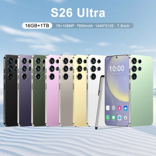 2025 New Original S26 Ultra Smartphones 16GB+1TB 5G Dual SIM Mobile Phone Face Unlock Android 14 5G 4K Resolution Deca Core CPU