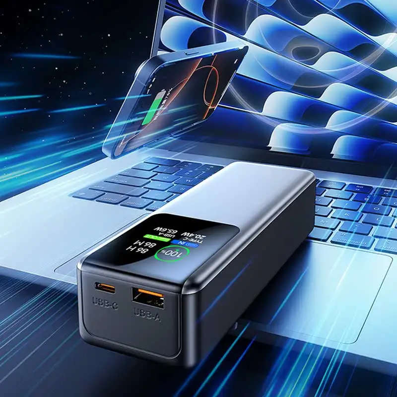 Portable LED Display 100W PD+QC Outdoor Power Bank 20000mAh Fast Charging Power Banks for Laptops