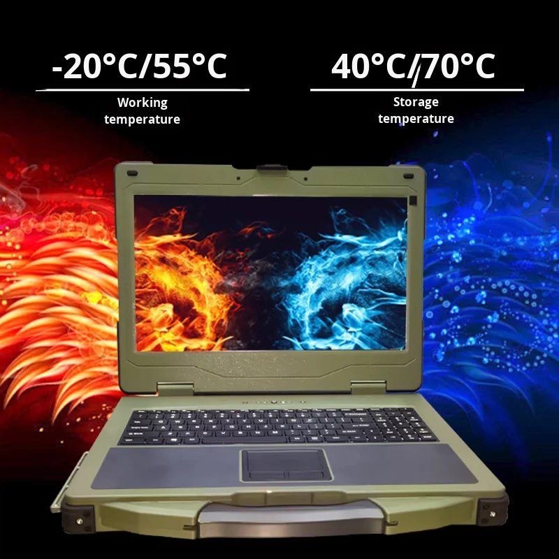 15.6inch New Dual Screen Industrial Rugged Notebook Portable Wide Temperature Outdoor Workstation Intel I5 Business Laptops