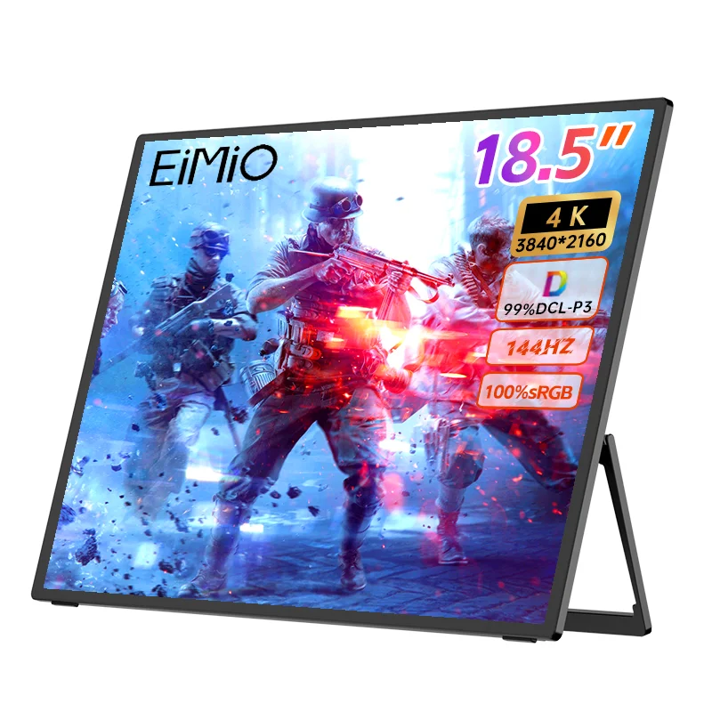 EIMIO 18.5 Inch 1080p Full HD H-IPS LCD Portable Monitor with Type-C Interface Anti-Blue Light Built-in Speaker for PC & Phone