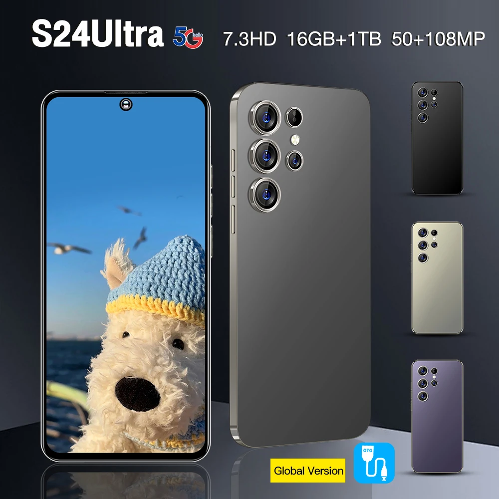 Original S24 Ultra Smartphones 16GB+1TB 5G Dual SIM Mobile Phone with HD LCD 65W Low Price LTE Cellular
