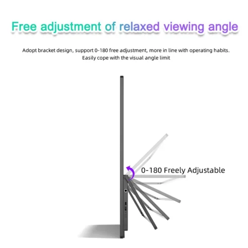 EIMIO 18.5 Inch 1080p Full HD H-IPS LCD Portable Monitor with Type-C Interface Anti-Blue Light Built-in Speaker for PC & Phone