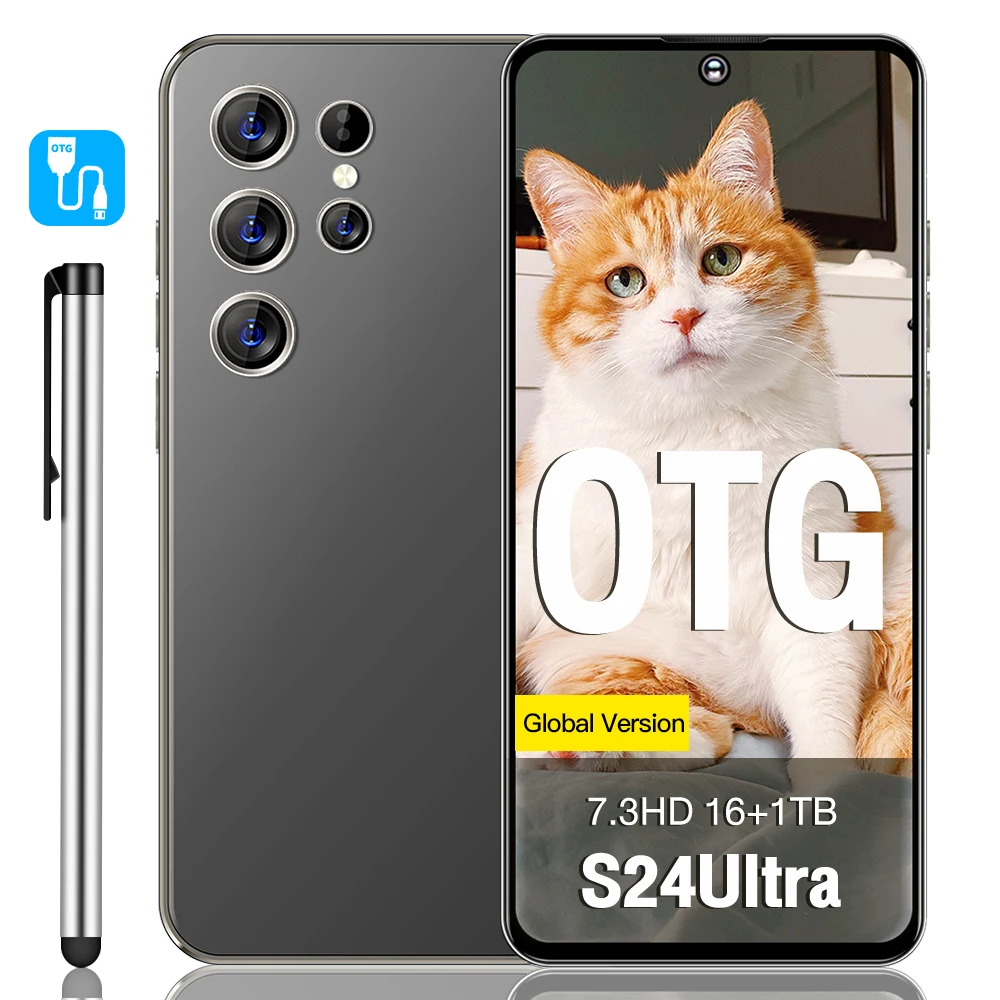 Original S24 Ultra Smartphones 16GB+1TB 5G Dual SIM Mobile Phone with HD LCD 65W Low Price LTE Cellular