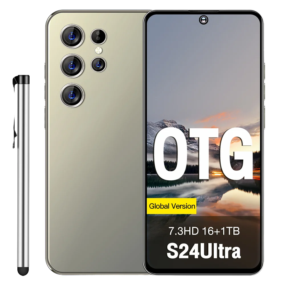 Original S24 Ultra Smartphones 16GB+1TB 5G Dual SIM Mobile Phone with HD LCD 65W Low Price LTE Cellular