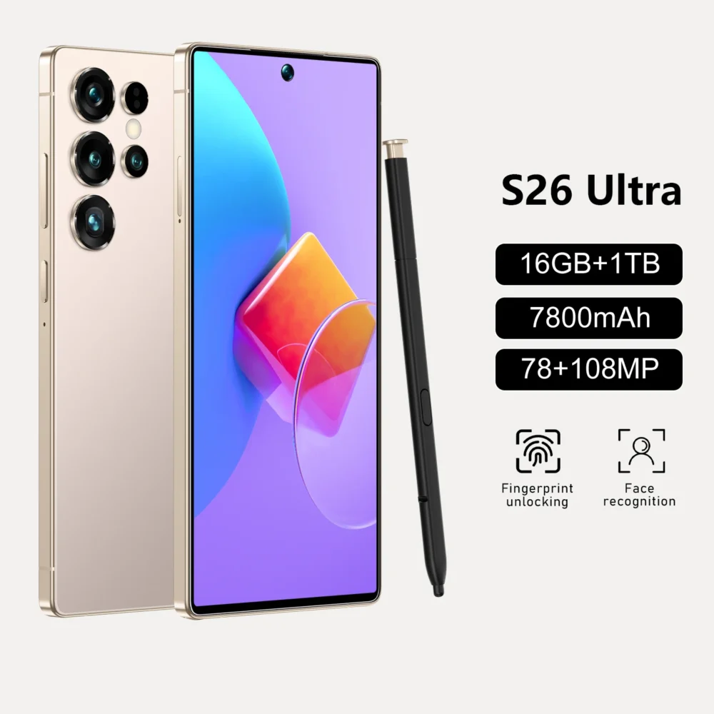 Best Selling Cellphones S26 16+1TB 48+108MP Global 5G Smartphone 7.3Inch Screen Cellphones for S26 ultra Smart Phone