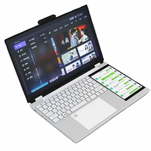 Hot Wholesale 2025 New Ultrathin  15.6" +7" Dual Display N100 32G RAM 1TB  2TB SSD Touch Screen Business Office Aluminum Laptops