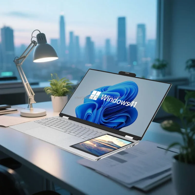 Factory Sale 15.6 inch +7 inch touch screen laptop business office design dual-screen N100 computer laptops brand new