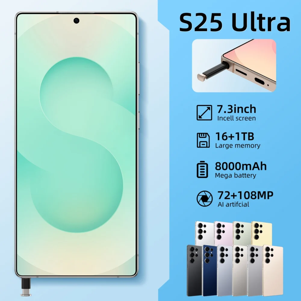 New 2025 Original Phones S25 ultra Smartphones 16GB+1TB 5G Dual SIM Cellphone Mobile Phone S24 ultra 5g Smartphone