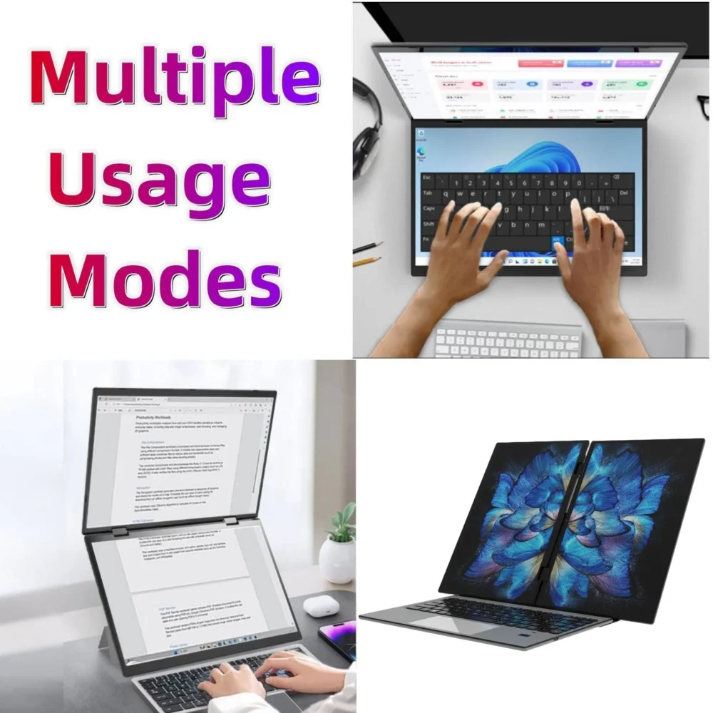 Factory 2025 New Ultrabook 11Inch Foldable Dual Touch Screen Intel I3 12th N100 Aluminum Yoga Laptops for Students and Designers