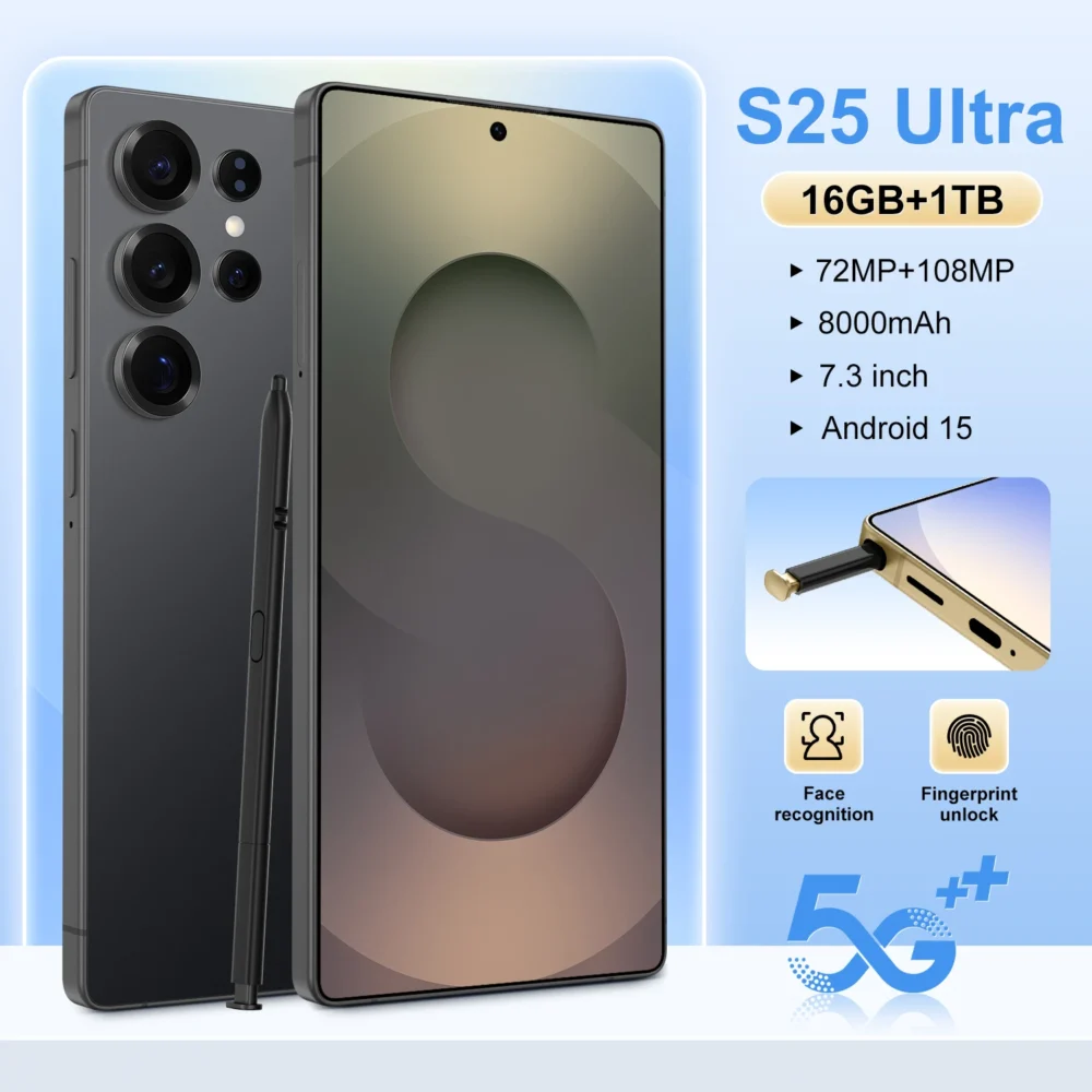 New 2025 Original Phones S25 ultra Smartphones 16GB+1TB 5G Dual SIM Cellphone Mobile Phone S24 ultra 5g Smartphone