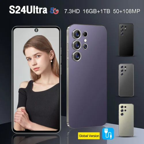 Original S24 Ultra Smartphones 16GB+1TB 5G Dual SIM Mobile Phone with HD LCD 65W Low Price LTE Cellular