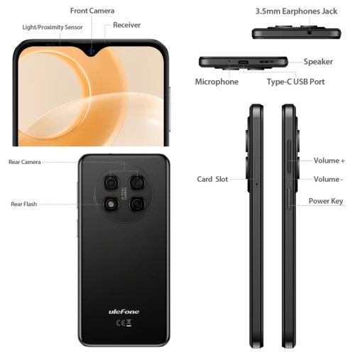 Smart Cheap Unlocked Cell Phones Ulefone Note 15 Smartphone 2GB+32GB 6.22 Inch Android 12 Mobile Phone