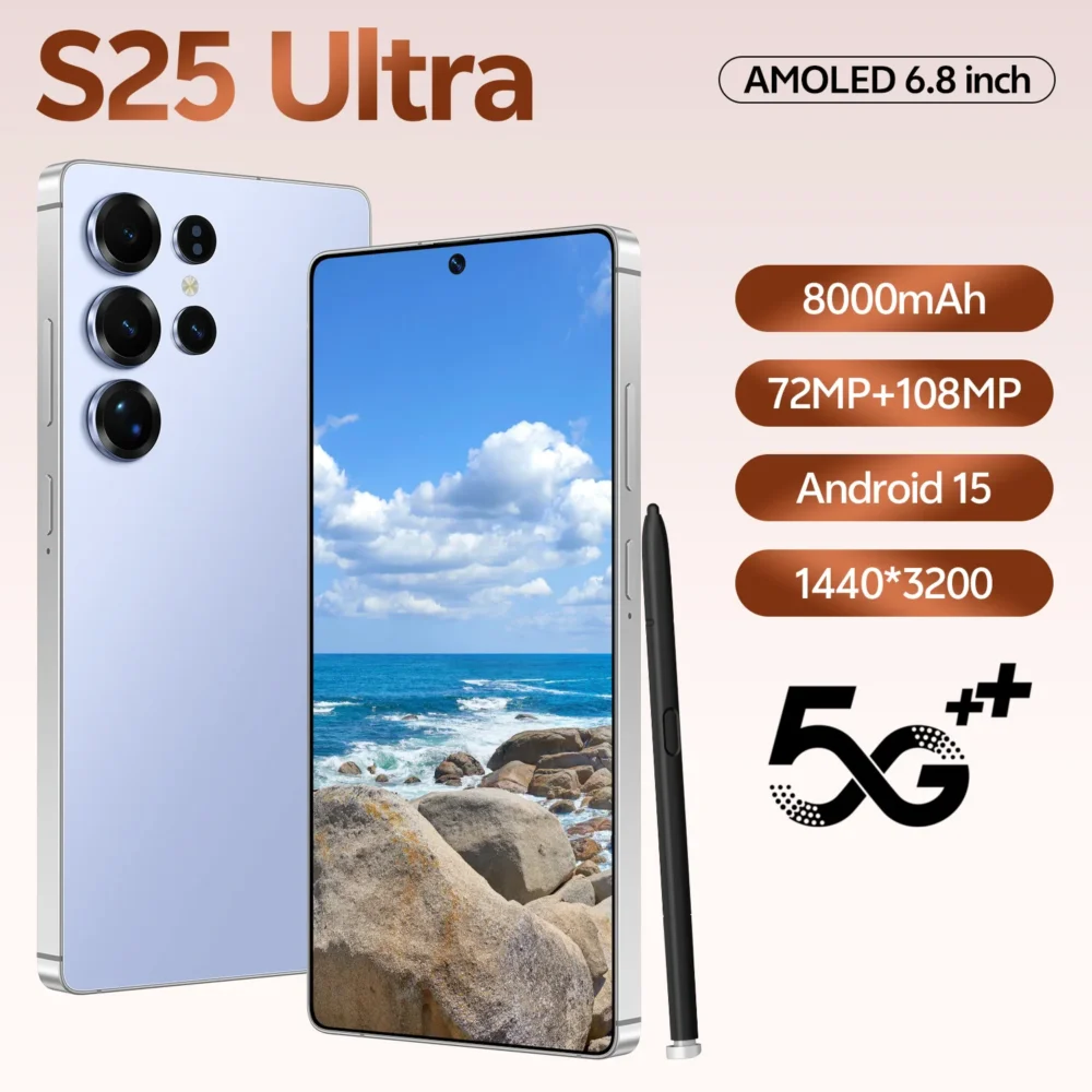 Original Phones S25 ultra Smartphones for S25 ultra 16GB+1TB 5G Dual SIM Cellphone Mobile Phone S25 ultra 5g Smartphone