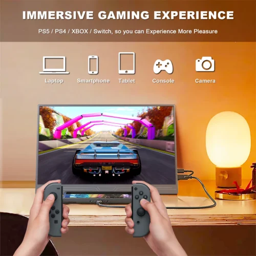 SIBOLAN 14-Inch Portable Dual Monitor Laptop Screen Extender IPS FHD 1920*1080 Panel Backlit LCD Dual Portable Screen Type C