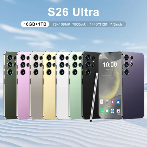 S26Ultra Smart Phone 5G Dual Core CPU 128GB ROM Dual SIM 2K Resolution Screen 16GB RAM English Operating CDMA LTE Mobile Phones