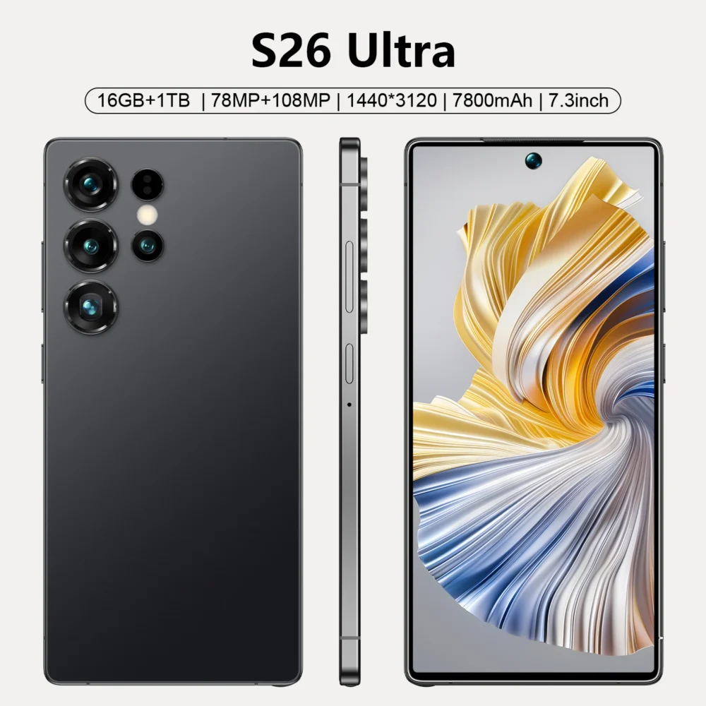 Best Selling Cellphones S26 16+1TB 48+108MP Global 5G Smartphone 7.3Inch Screen Cellphones for S26 ultra Smart Phone