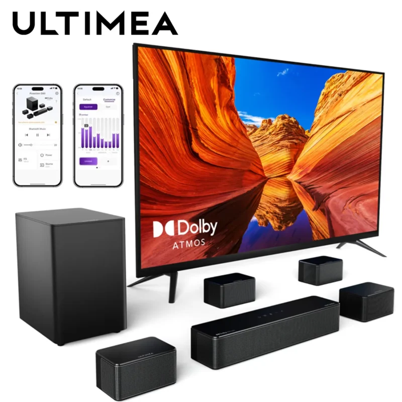 ULTIMEA 7.1 Surround Sound System Sound bar for TV with Dolby Atmos&APP Control, Home Cinema Bluetooth Speaker with Subwoofer