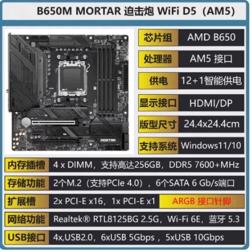 B650M AORI ELITE AX ICE D5 Gaming Motherboard - Bundle with AMD Ryzen 7800X3D CPU