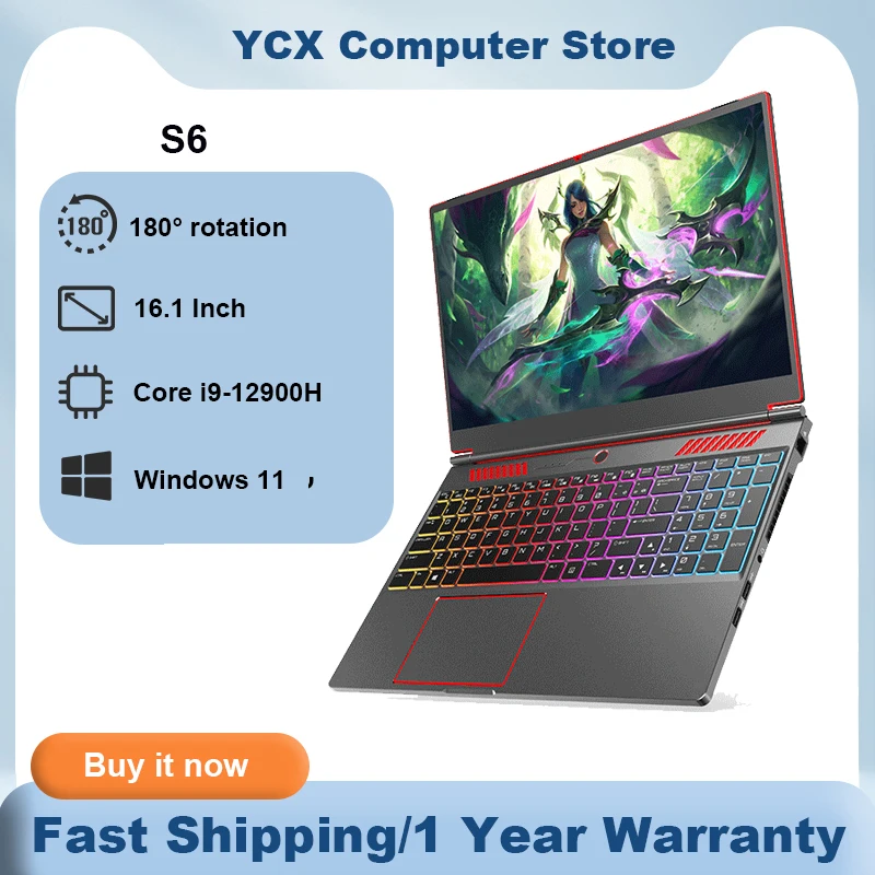 S6 laptop gamer Intel Core i9-13900HK RTX4050 6G 16.1 Inch 4800mah gaming laptop fingerprint DDR5 144 Hz lightweight laptops
