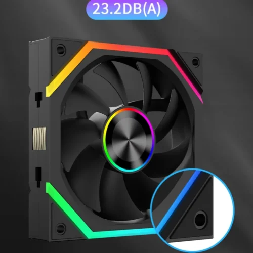 ICE Whale WX-3 Wire-Splicing PC Case Cooling Fan 3PIN ARGB Mirror Cycle Light Effect 800-1600RPM PWM Water Cooling Cooler Fan