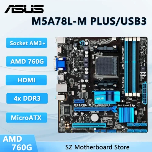 ASUS M5A78L-M PLUS/USB3 ‎Socket AM3+ Motherboard AMD 760G/780L DDR3 ‎8GB USB2.0 DVI support FX-6300 8300 Phenom IIX4 820 cpu