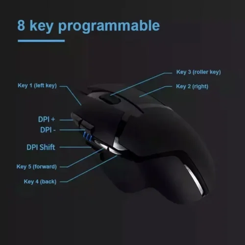 Logitech G402 Wired Gaming Mouse, Ergonomic, High Precision, Suitable for E-Sports and Office, Compatible with Laptops