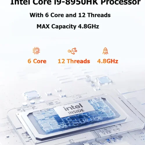 NEW Mini PC Intel Core i9 8950HK 16GB RAM 1/2TB SSD Bluetooth 5.2 WiFi6 1000M Ethernet Windows 11 Gaming Office PC