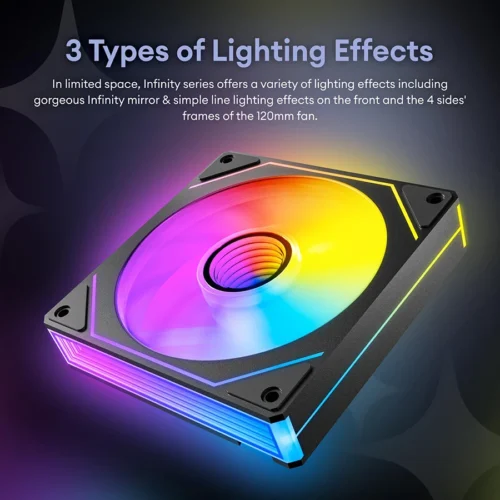 Prism 7 Pro Fan 120 mm Single Pack ARGB Fan Infinity Mirror Daisy Chain Design ﻿