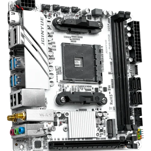 JGINYUE AMD AM4 ITX Motherboard supports Ryzen R3 R5 R7 1/2/3/4/5 series CPU DDR4 RAM Desktop PC PCI-E 3.0 B450I-PLUS ARGB MB