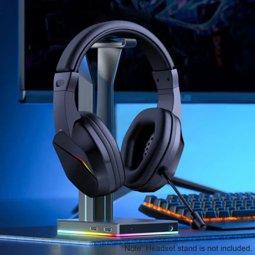 BT Wireless Gaming Headset - LED Light Low Latency Headphones with 40mm Drivers, Omnidirectional Mic, Adjustable Volume for Game