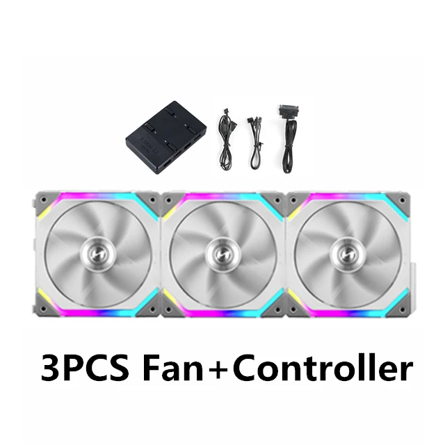 LIAN LI UNI FAN SL120 AL120 120 RGB Fan Kit Modular Cable Free Software Smart PWM Control M/B 5V ARGB Black/White