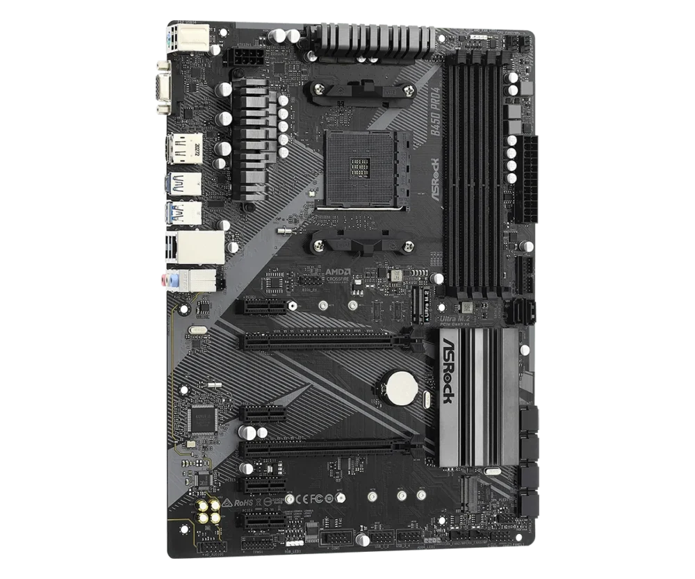 b450 AM4 placa mãe B450 Pro4 R2.0 motherboard CPU Support Ryzen 5 5600 7 5700X 5800X 9 5900X memória ramDDR4 128GB Ultra M.2 ATX