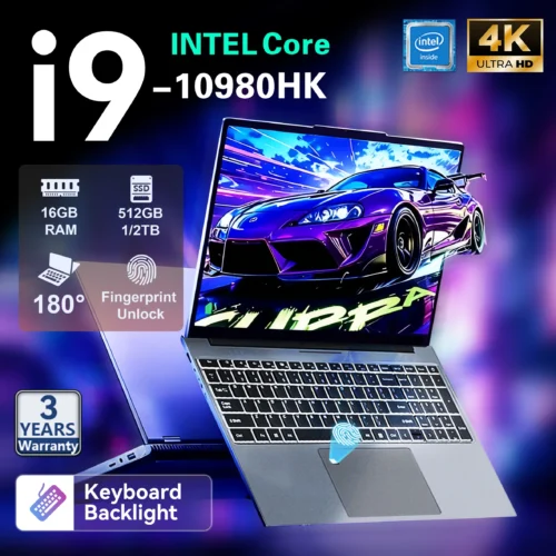 2026 Fingerprint UnIock Notebook Windows 11 Pro 15.6 inch Laptop Intel Core i9-10980HK 16GB RAM 1TB/2TB SSD Office game Laptops