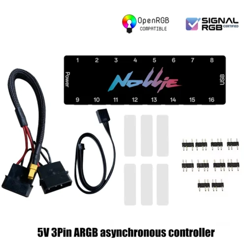 Nollie RGB Asynchronous Controller HUB 8/16 Ways Addressable ARGB Splitter Support Software Signal-RGB/OpenRGB Management