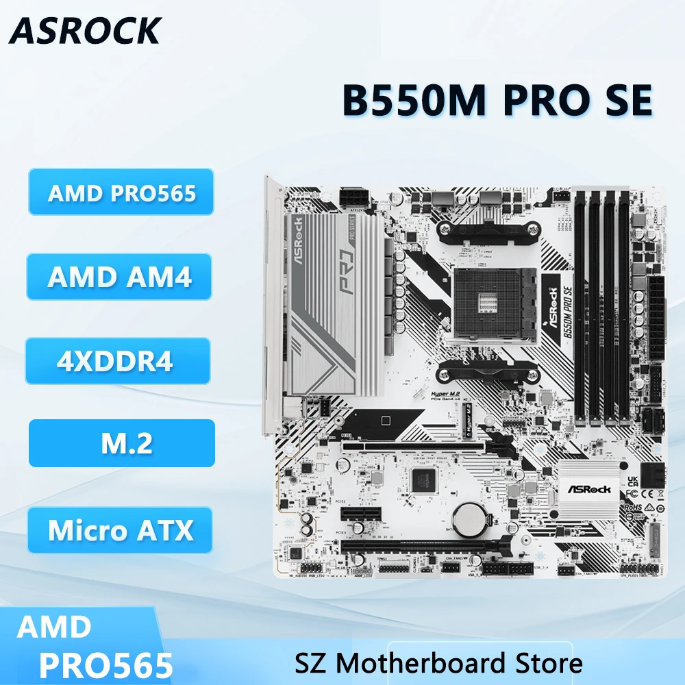 ASROCK B550M PRO SE Motherboard AM4 AMD PRO 128GB DDR4 M.2 support Ryzen 5800 3400 3700 5600 5500 cpu Micro ATX