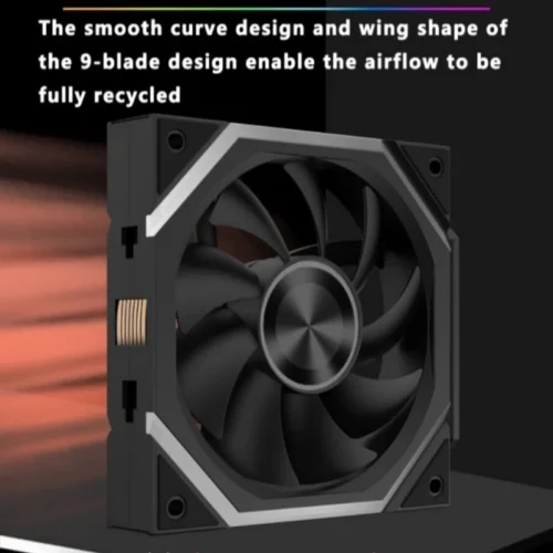 ICE Whale WX-3 Wire-Splicing PC Case Cooling Fan 3PIN ARGB Mirror Cycle Light Effect 800-1600RPM PWM Water Cooling Cooler Fan