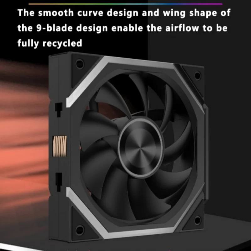 ICE Whale WX-3 Wire-Splicing PC Case Cooling Fan 3PIN ARGB Mirror Cycle Light Effect 800-1600RPM PWM Water Cooling Cooler Fan